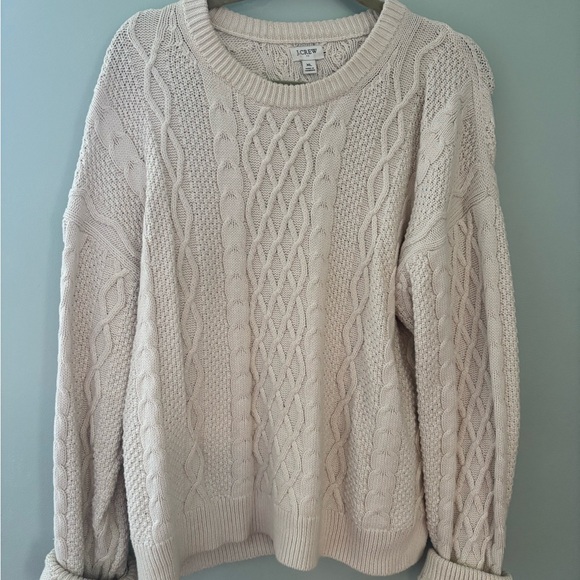 J.Crew Women's Cream Cable Knit Sweater - Picture 3 of 4